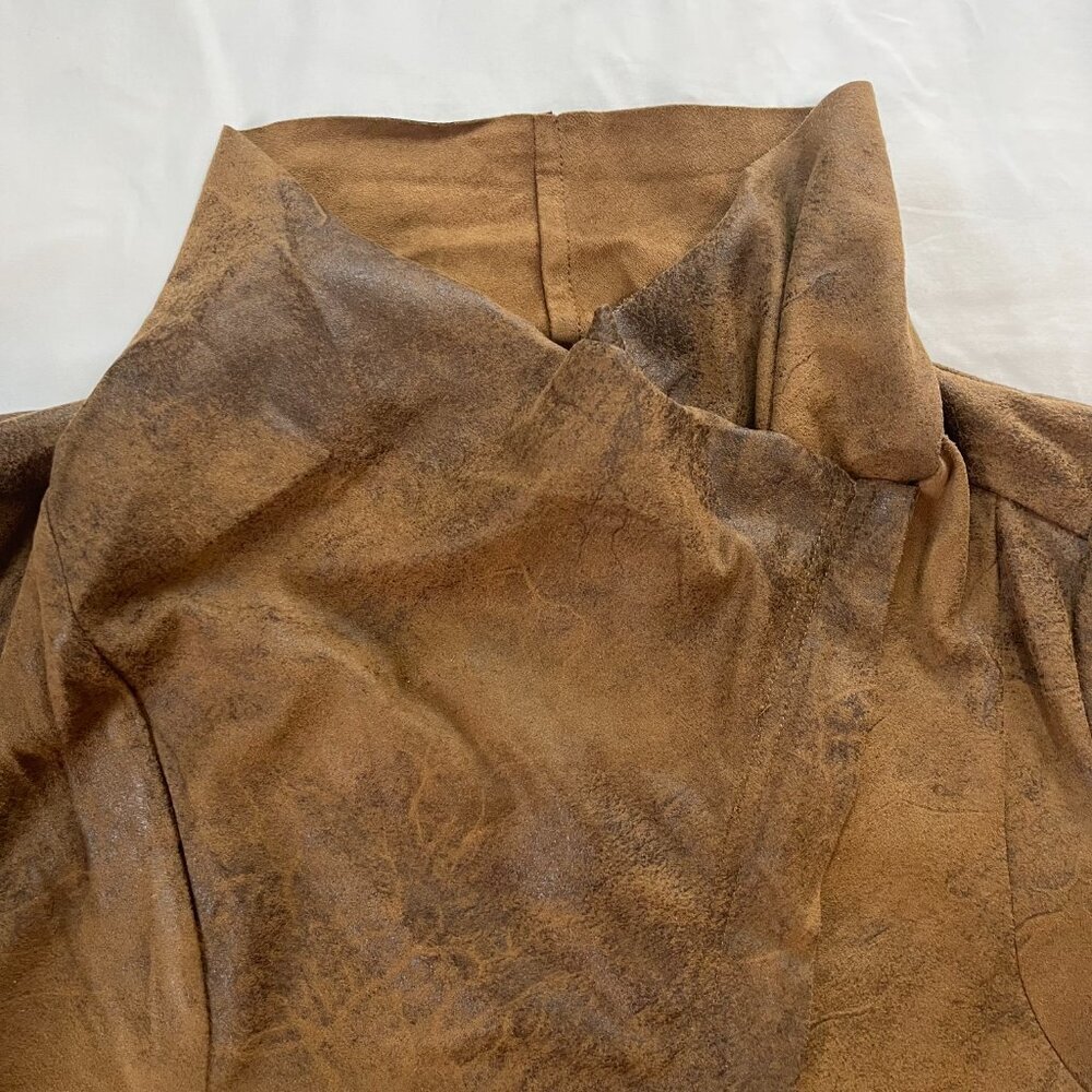 Philosophy Republic Brown Faux Leather Zip Cup Jacket | Size 4 - Picture 4 of 9